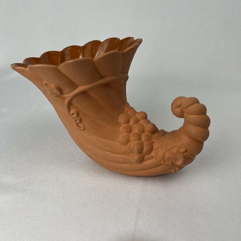 ELIZABETH ARDEN Clay Decor Roma Al Fresco Cornucopia Thanksgiving Christmas VNTG
